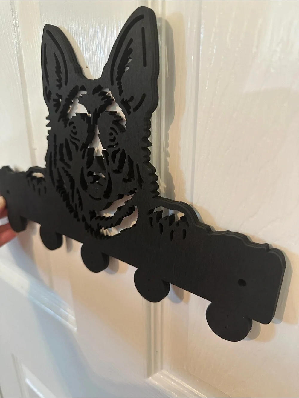 German Shepherd Wall Key Rack in Black